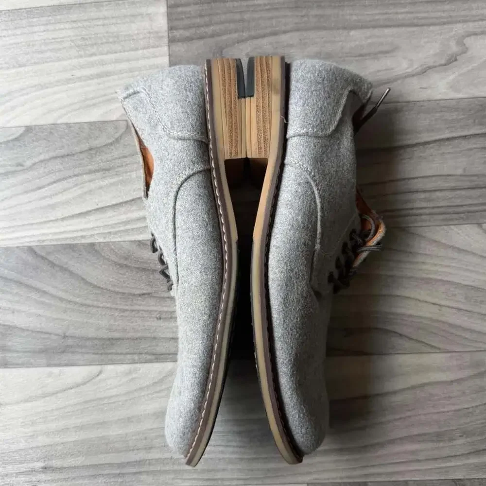 J.F. Sago Vintage Grey Textile Derby Dress Shoes
